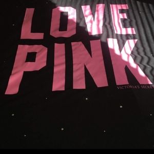 PINK VICTORIA'S SECRET RHINESTONE STADIUM BLANKET